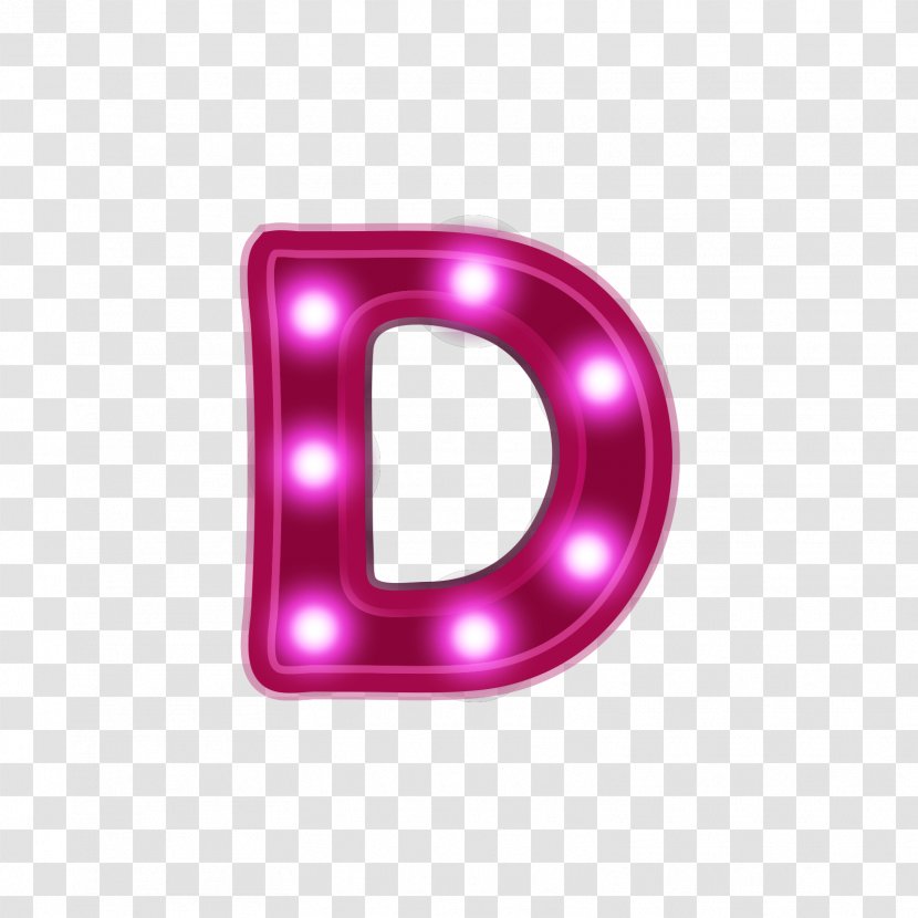 Neon Lighting Letter Red - Product Design - Alphabet D Transparent PNG