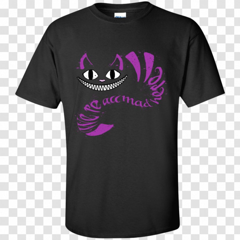 T-shirt Cheshire Cat Clothing Sleeve - T Shirt - We Are All Mad Here Transparent PNG