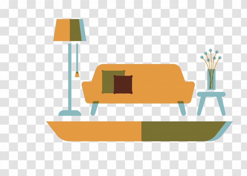 Illustration - Area - Vector Flattened Sofa Table Lamp Material Transparent PNG