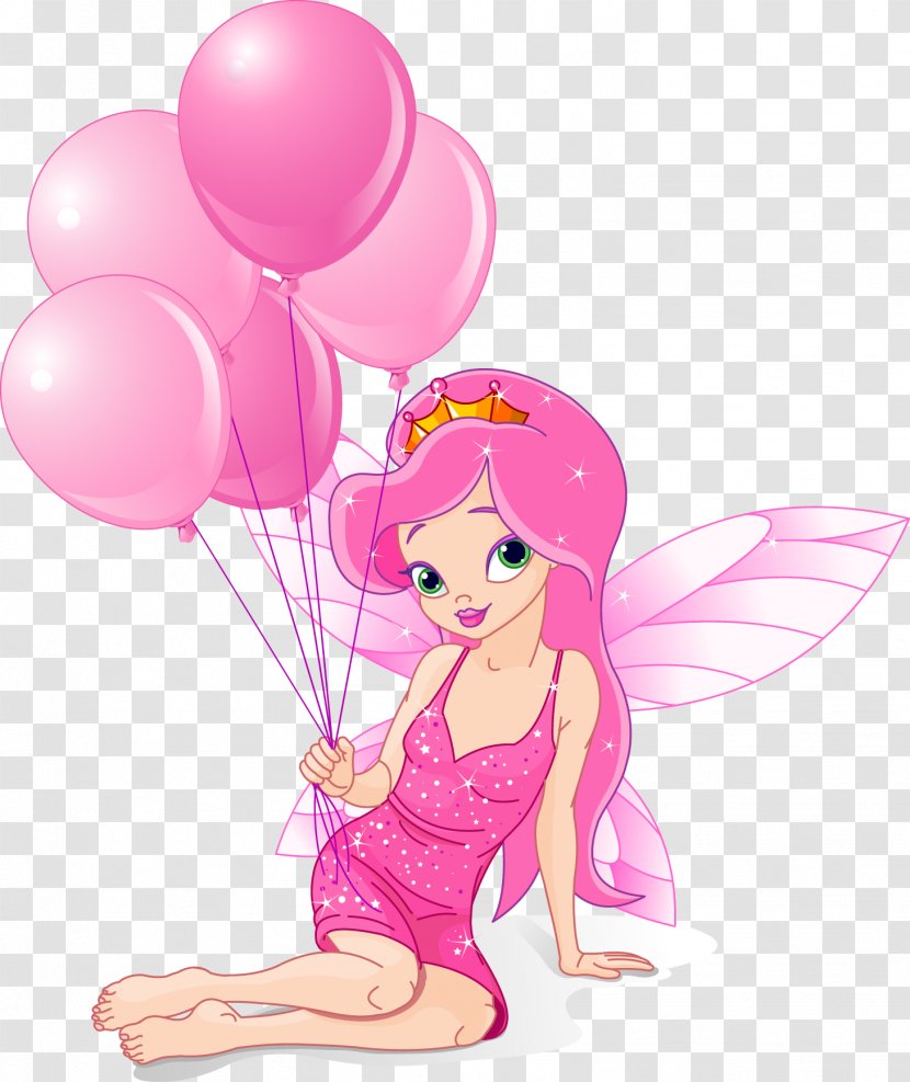 Birthday Fairy Clip Art - Pink - The Cartoon Takes Hua Xianzi Vector Of Balloon Transparent PNG