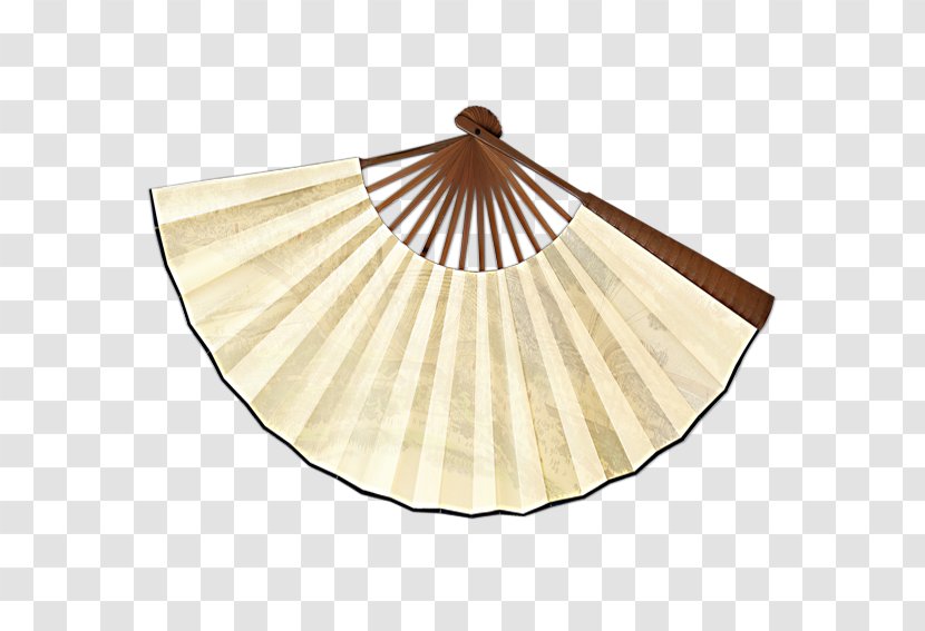 Paper Silk Hand Fan - Beige - Raw Folding Transparent PNG