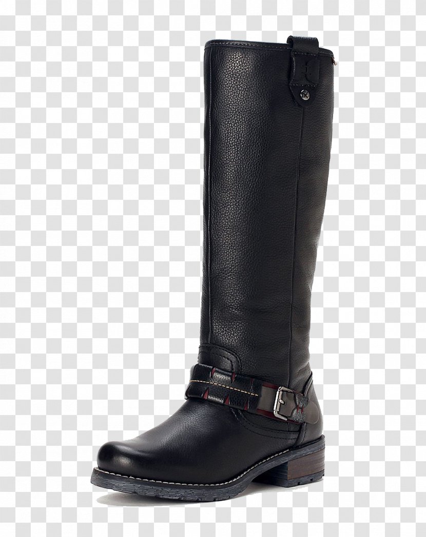 Motorcycle Boot Riding - First Layer Of Cow Leather Casual Black Boots Round Transparent PNG
