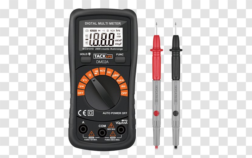 Digital Multimeter Electric Potential Difference Ammeter Range Finders - Electronic Products Transparent PNG