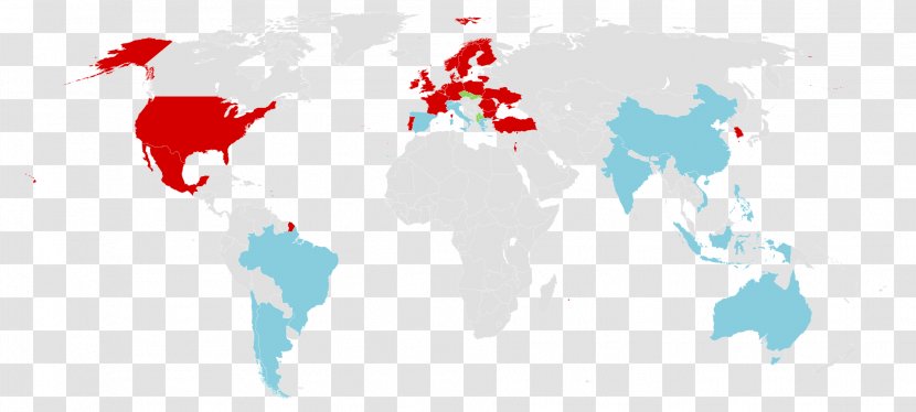 World Map Blank Globe - Blue Transparent PNG