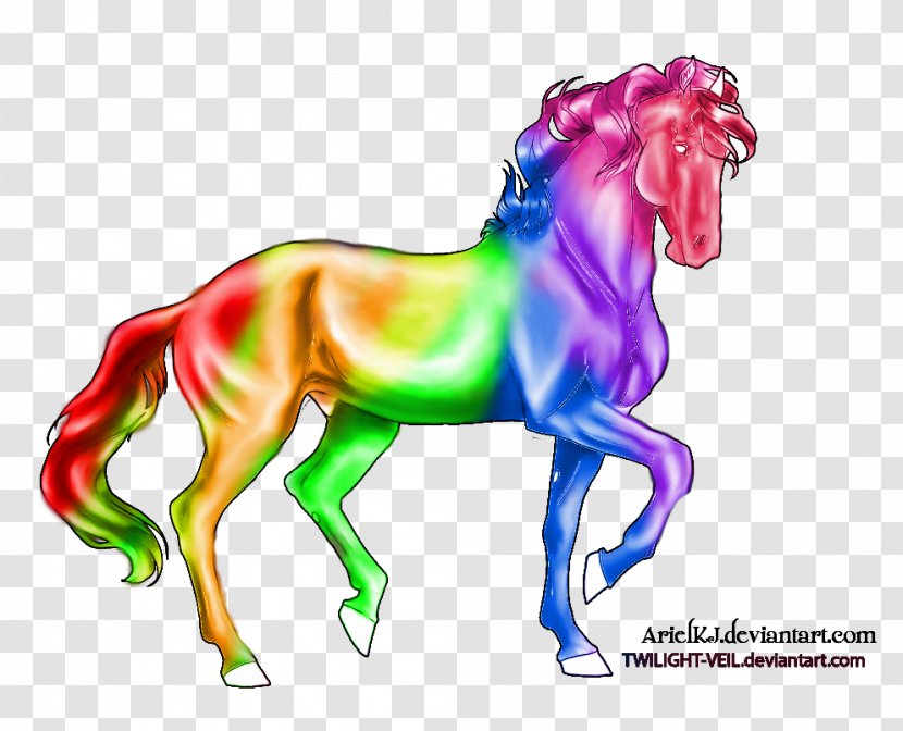 Mustang Mane Pony Stallion Rainbow - Unicorns Of Love Transparent PNG