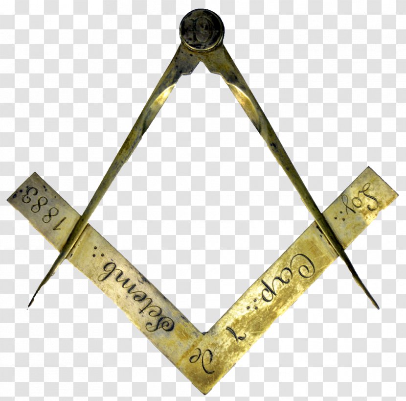 Set Square Masonic Symbols Freemasonry Compass Angle - Brooch - Madeira Transparent PNG