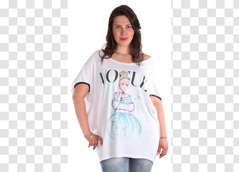 T-shirt Shoulder Sleeve - White - Fashion Woman Printing Transparent PNG