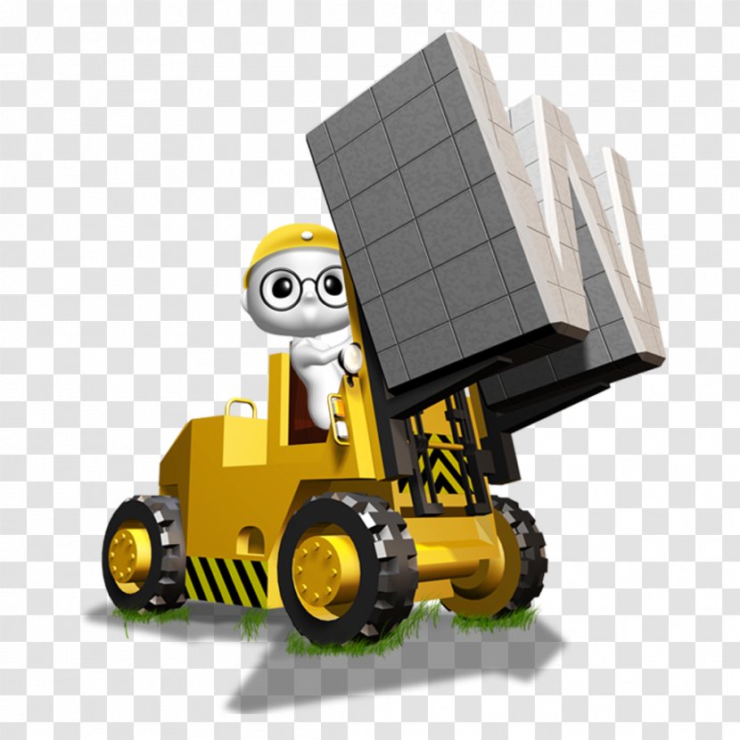 Forklift Download - Lego - Free Yellow Bulldozer To Pull Material Transparent PNG