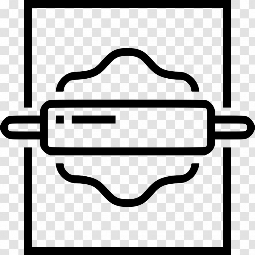 Line Art Rectangle Clip - Black - Rolling Pin Transparent PNG