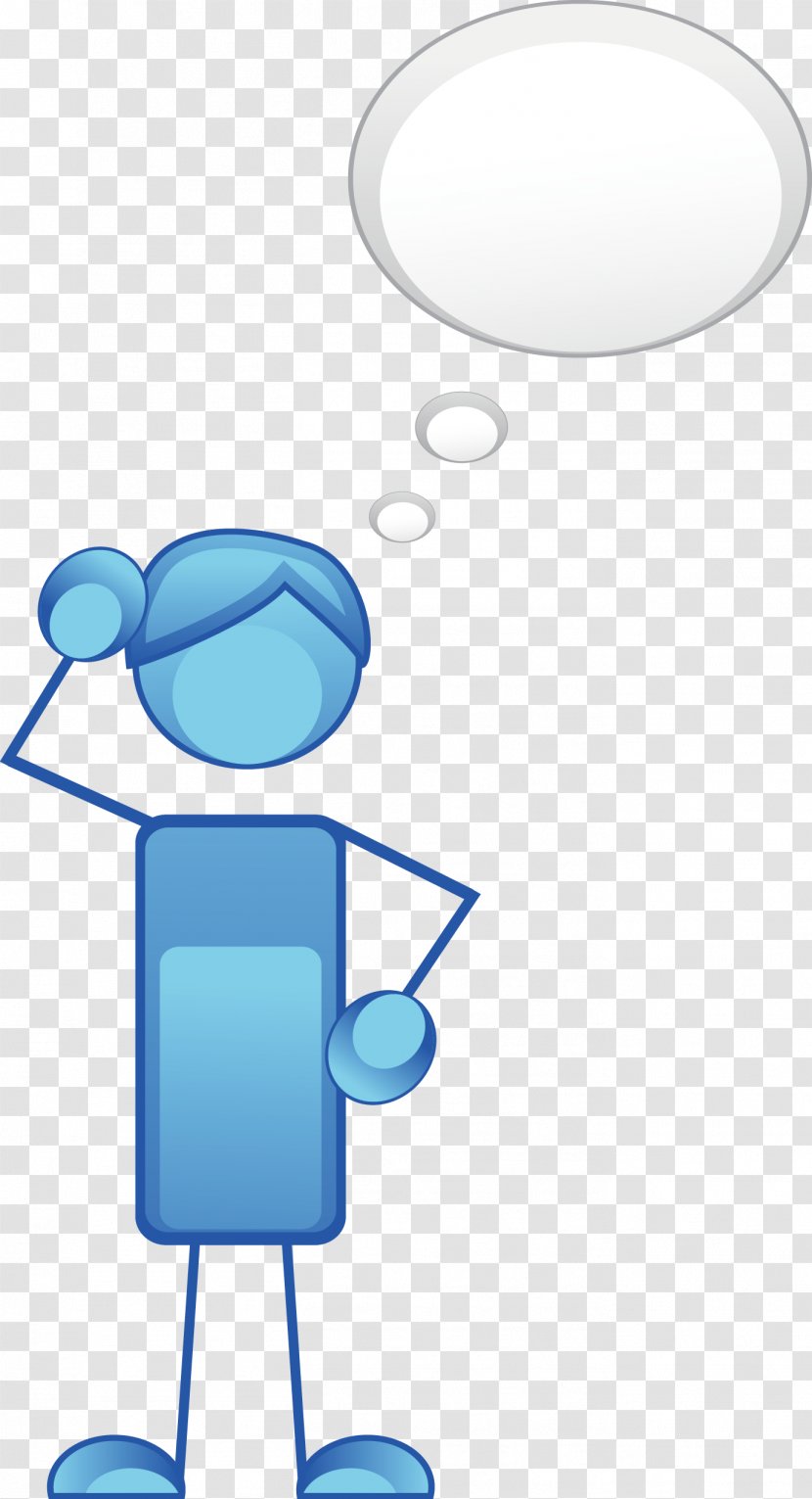 Thought Clip Art - Blue - Thinking Villain Transparent PNG