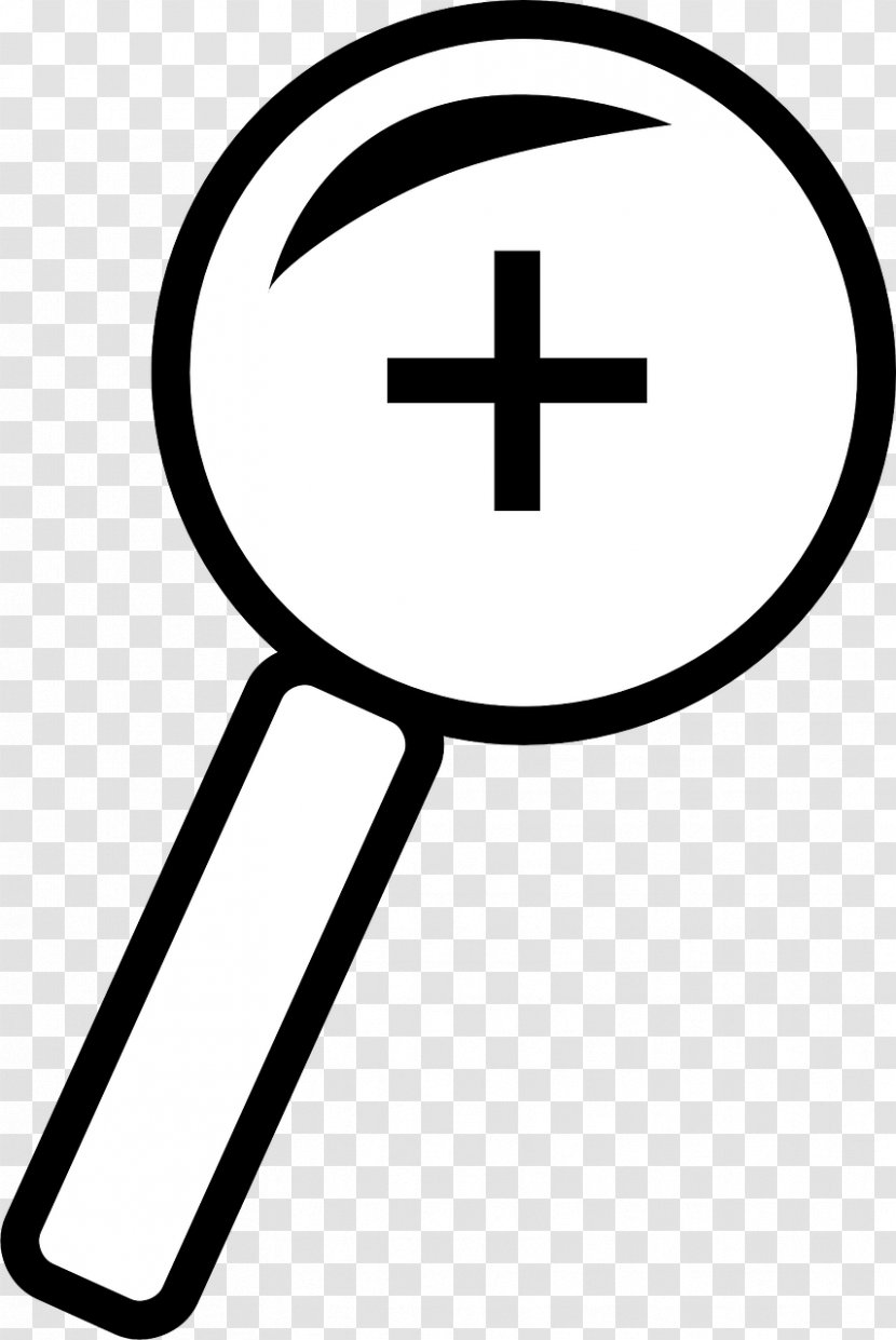 Magnifying Glass Clip Art - Black And White Transparent PNG