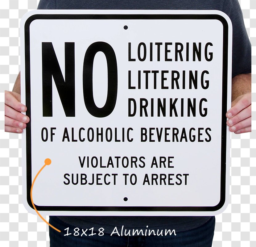 Alcoholic Drink Loitering Drinking Beer Sign - No Littering Transparent PNG