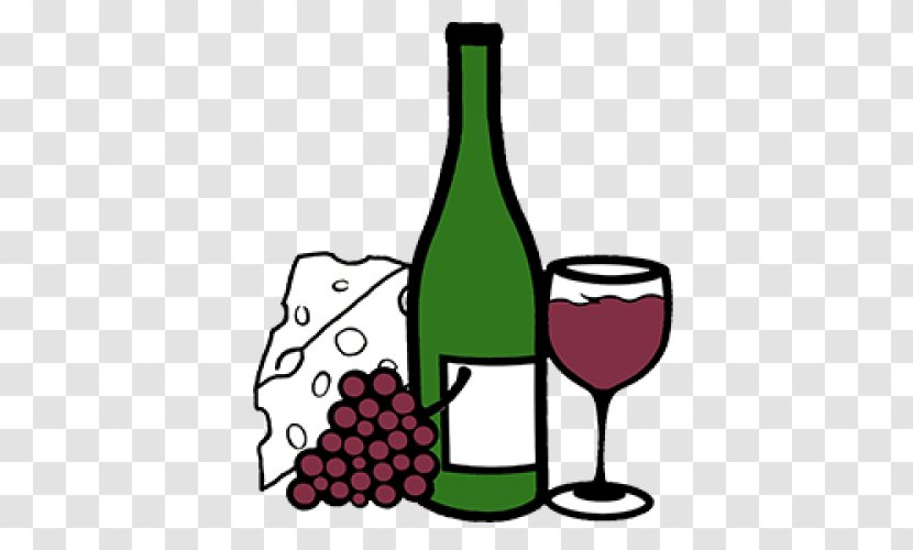 Glass Bottle White Wine Common Grape Vine Clip Art - Artwork - Party Transparent PNG