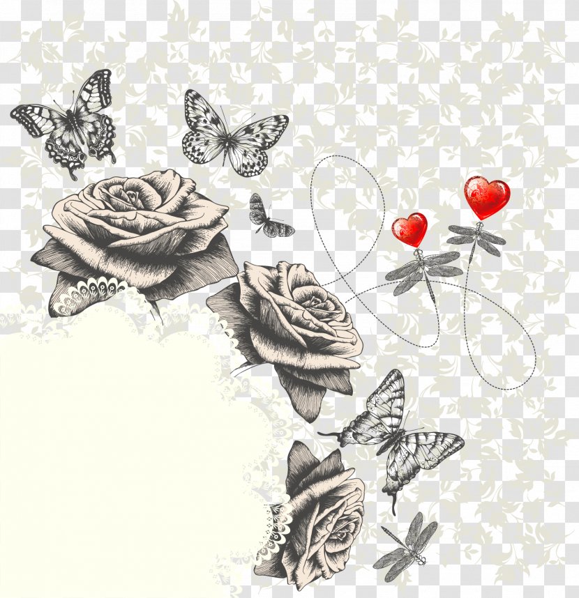 Just The Way You Are Love Romance - Vector Background Material Retro Rose Transparent PNG