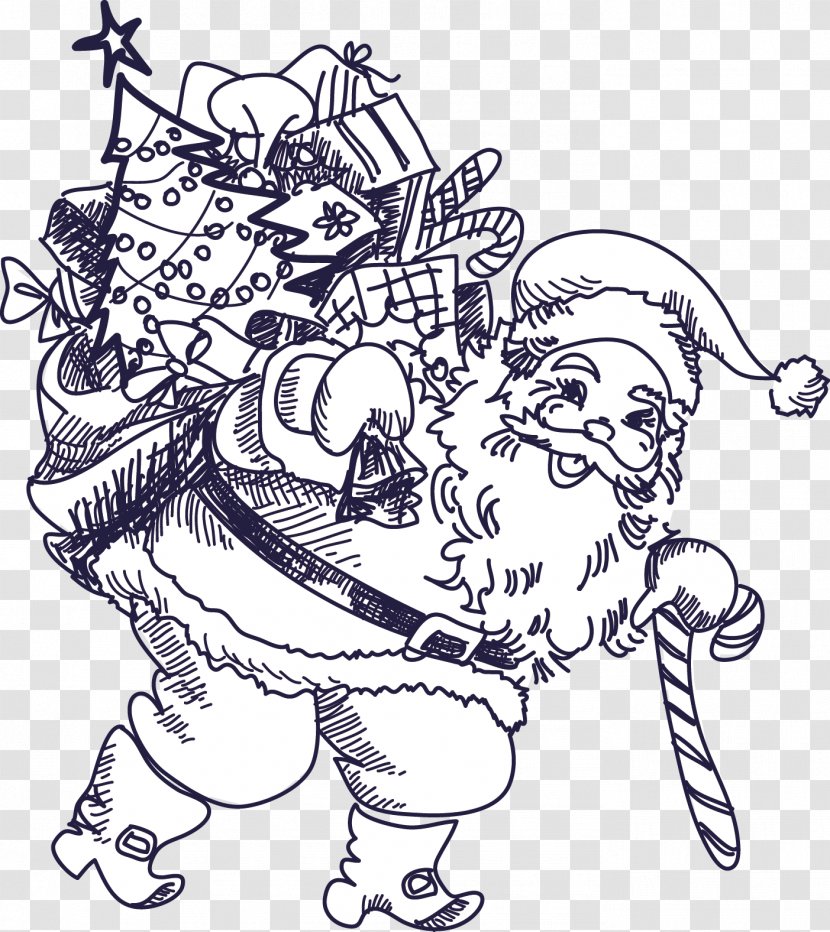 Santa Claus Christmas Illustration - Silhouette Transparent PNG