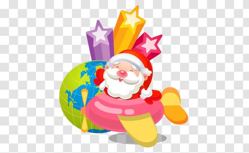 Christmas Ornament Fictional Character Clown Illustration - Santa Plane Transparent PNG