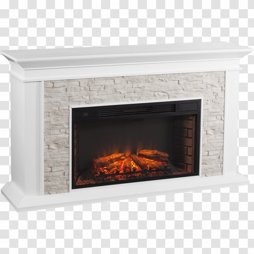 Electric Fireplace Mantel Electricity Heating - White Stones Transparent PNG