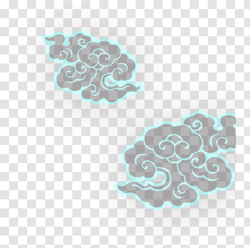 China Cloud Clip Art - Turquoise - Floating Clouds Transparent PNG