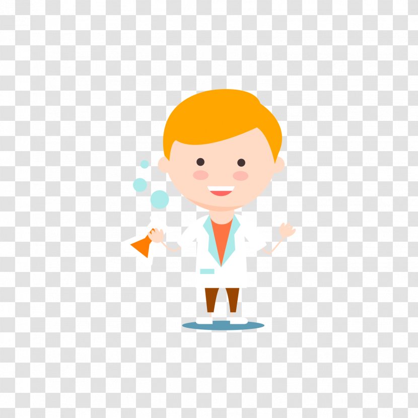 Scientist Cartoon Clip Art - A Male Holding Test Tube Transparent PNG