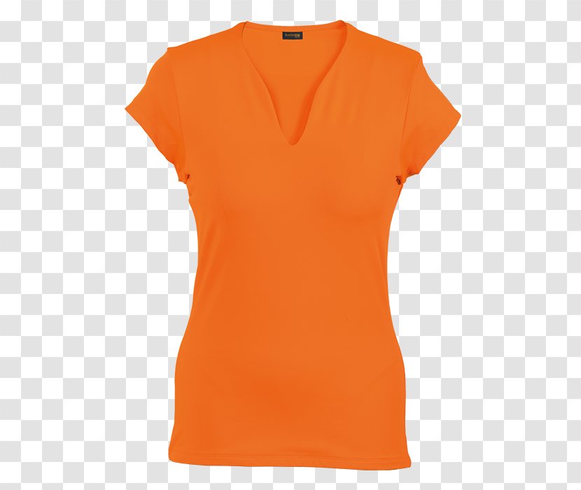 T-shirt Clothing Sleeve Neckline - Peach Transparent PNG