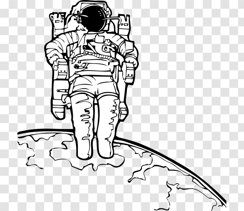 Astronaut Coloring Book Outer Space Drawing Suit - Information - Vector Transparent PNG