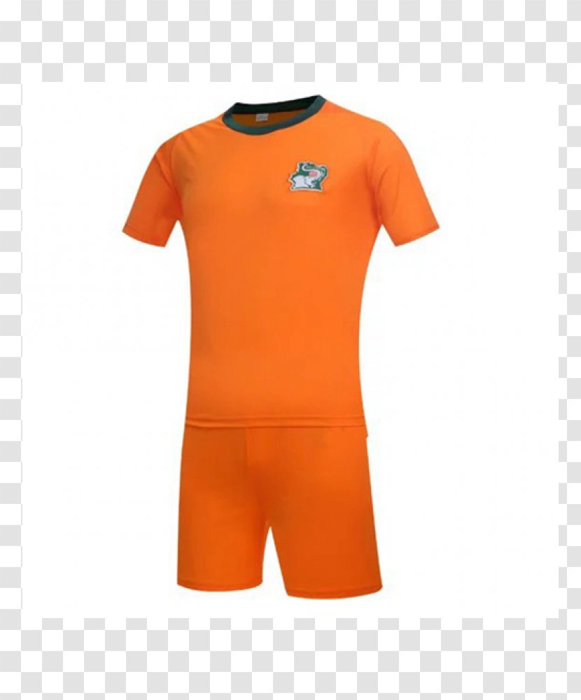 T-shirt Sleeve Neck - Orange - Soccer Jersey Transparent PNG