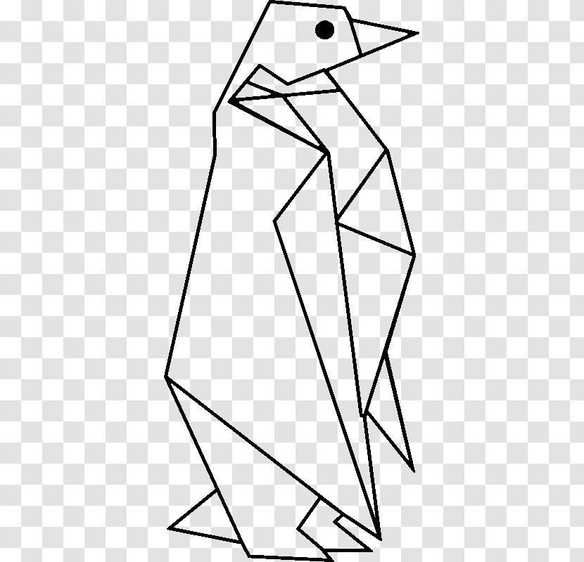 Penguin Origami Geometry Tattoo Paper - Rectangle Transparent PNG
