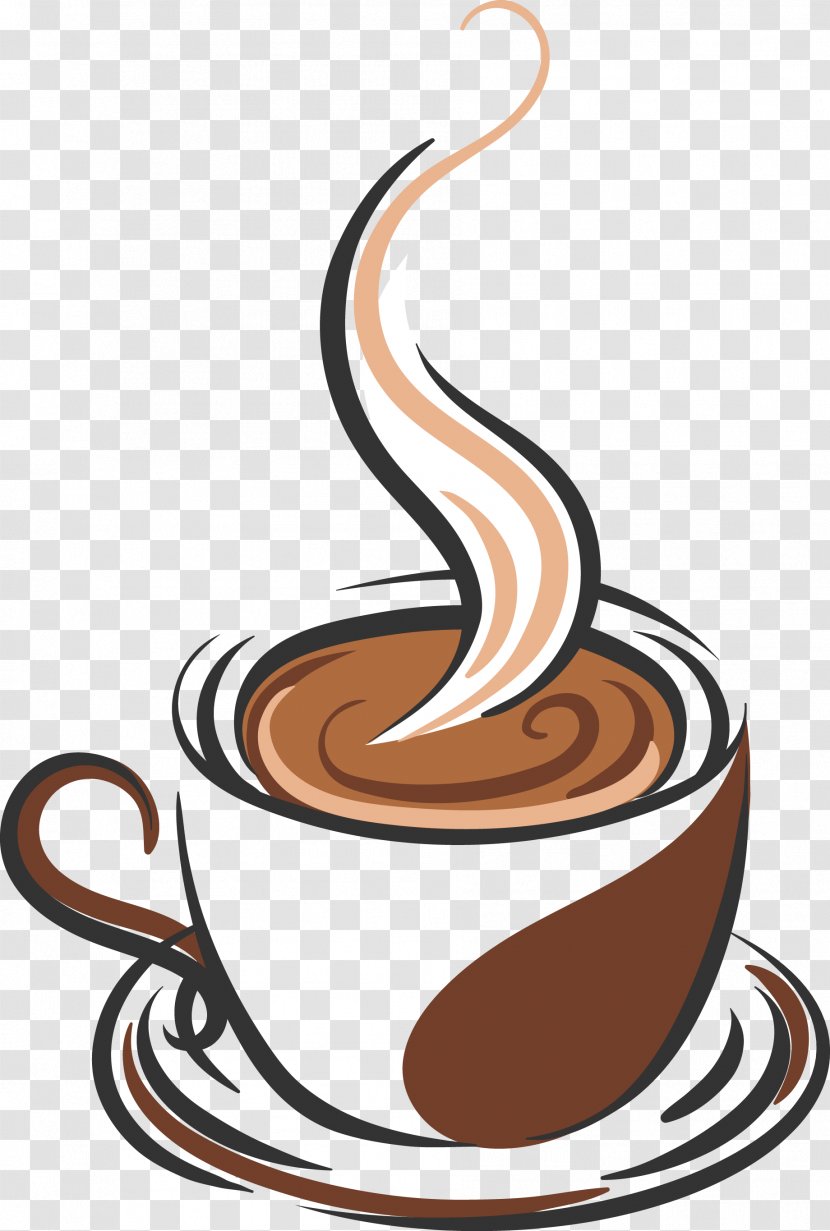 Coffee Bean Cafe Cup - Drink - Hand Drawn Vector A Of Transparent PNG