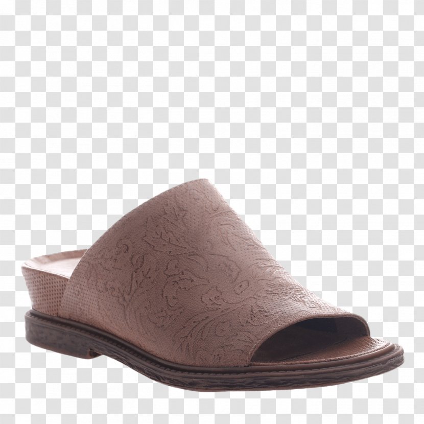 Shoe Slide Sandal Suede Leather - Brown Transparent PNG