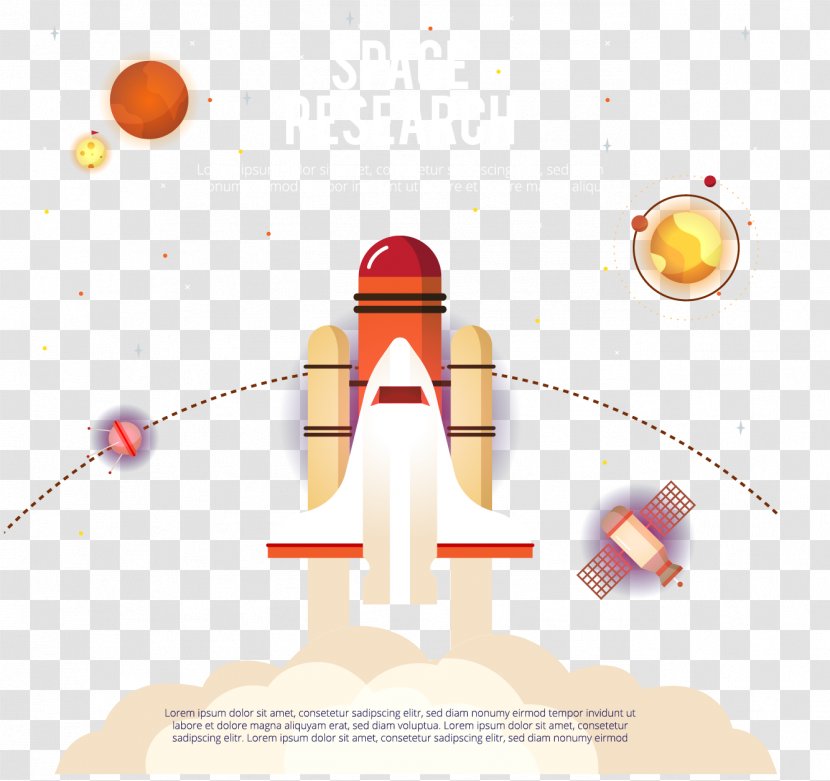 Flight Rocket Vector Jet Illustration - Cartoon - Hand-painted Spacecraft Planet Transparent PNG