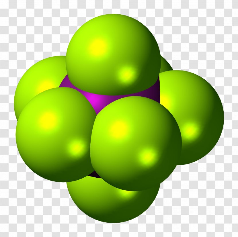 Iodine Heptafluoride Fluorine Molecule Space-filling Model - Information Transparent PNG