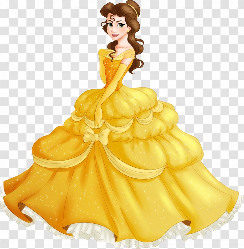 Belle Beast Rapunzel Disney Princess Clip Art - Gown Transparent PNG