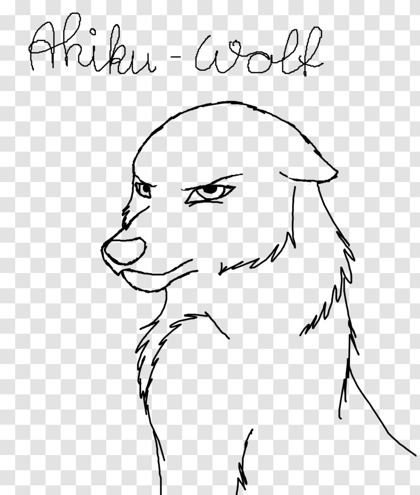 Line Art Dog Drawing DeviantArt - Heart - Cartoon Wolf Transparent PNG