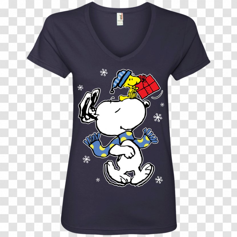 T-shirt Snoopy Hoodie Sleeve - T Shirt - Peanuts Xmas Transparent PNG