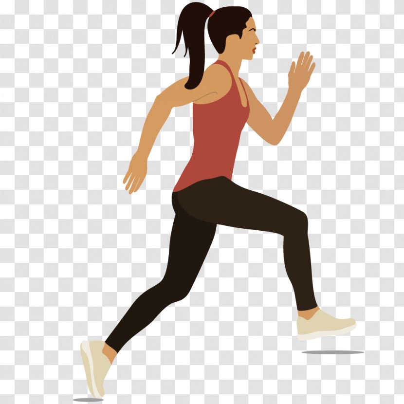Woman Motion Running - Watercolor - Movement Women Transparent PNG