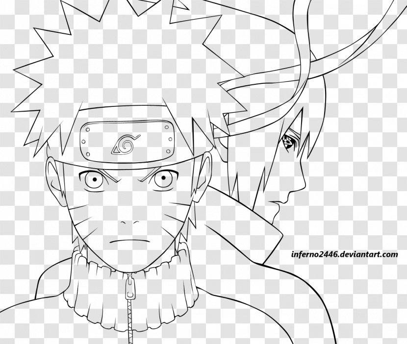 Sasuke Uchiha Naruto Shippuden: Vs. Line Art Sketch - Silhouette Transparent PNG