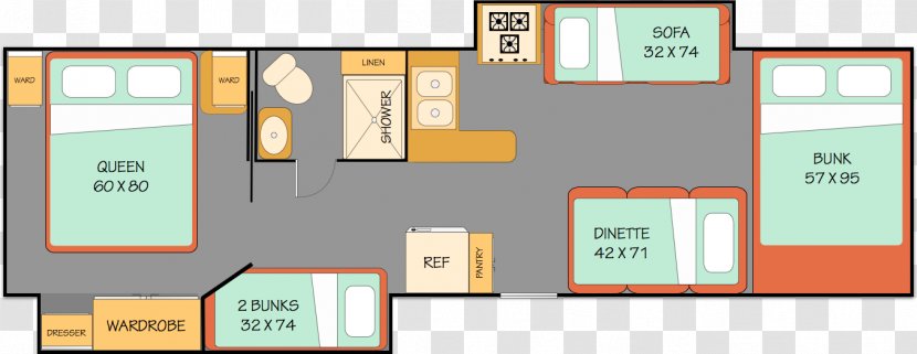 Floor Plan Campervans Clippership Motorhome Rentals Caravan - Rectangle - Car Transparent PNG