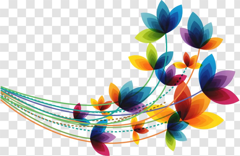 Flower Spring Euclidean Vector Clip Art - Abstract Fantasy Colorful Leaves Transparent PNG