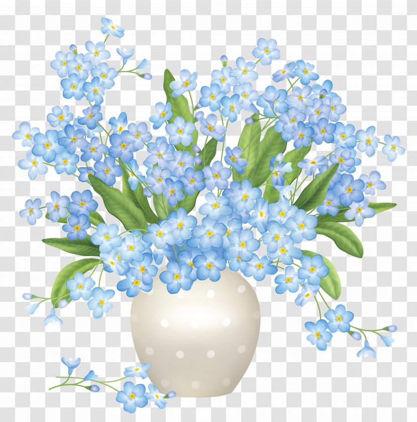 Flower Bouquet Vase Floral Design Clip Art - Color - Blue Transparent PNG
