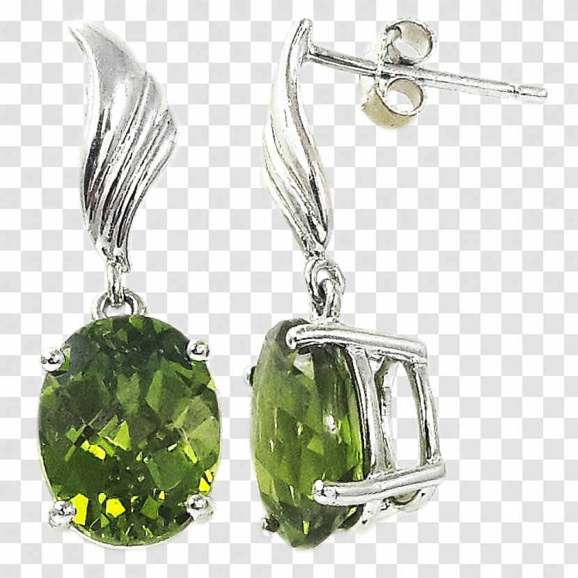 Earring Peridot Gemstone Silver Jewellery - Jeweler Transparent PNG