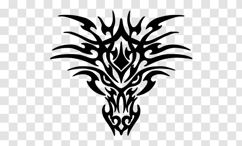 Tattoo Dragon Clip Art - Black And White Transparent PNG