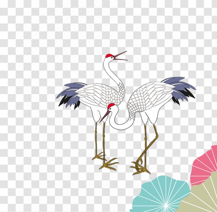 Crane Cartoon Ink Wash Painting - Wing - Simple Chinese Style Pen Swan Shape Transparent PNG