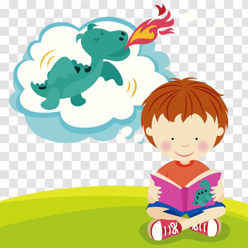 The Cat In Hat Imagination Clip Art - Human Behavior - Flame Dragon Children Fairy Tale Book Transparent PNG