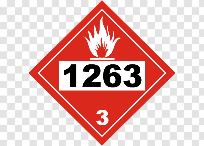 HAZMAT Class 3 Flammable Liquids UN Number Placard Dangerous Goods - Logo - Hazmat 9 Miscellaneous Transparent PNG