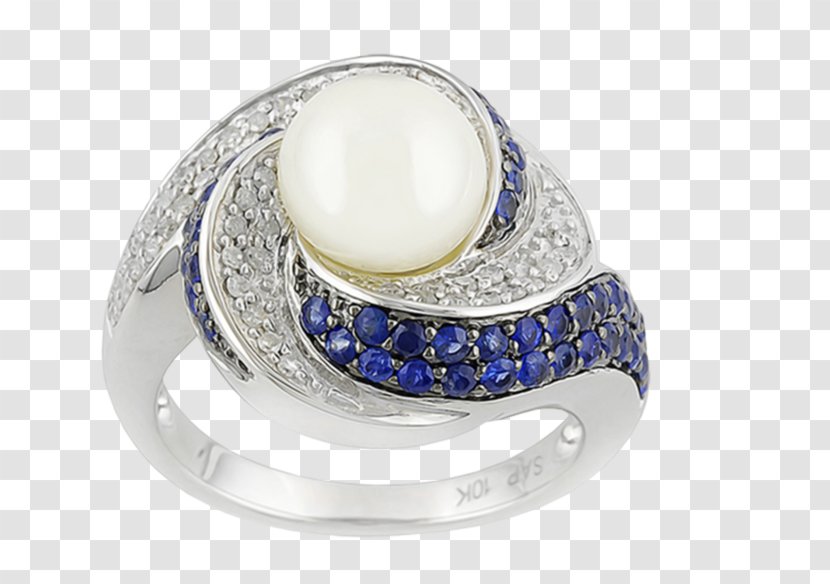 Sapphire Ring Jewellery Pearl Bitxi - Diamond Transparent PNG