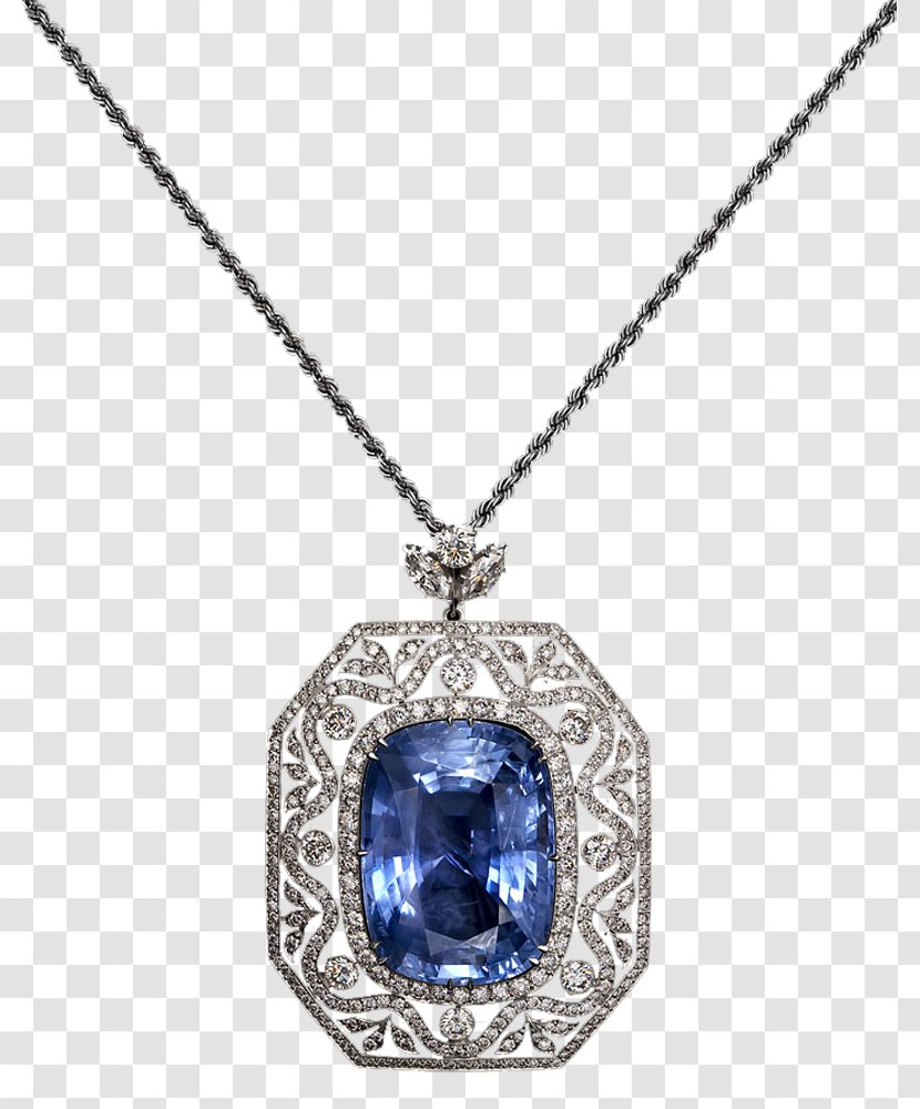 Jewellery Sapphire Locket Diamond - Blue - Pendant Transparent PNG
