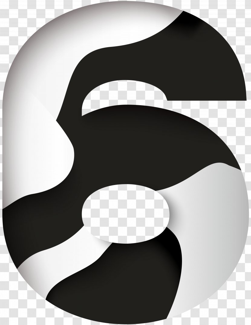 Black And White Clip Art - Number Six Image Transparent PNG