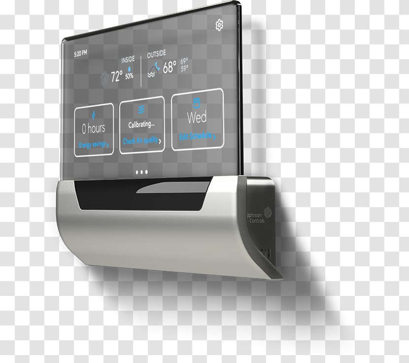 Johnson Controls Glass Smart Thermostat Building Automation - Hvac Control System - Oled Transparent PNG