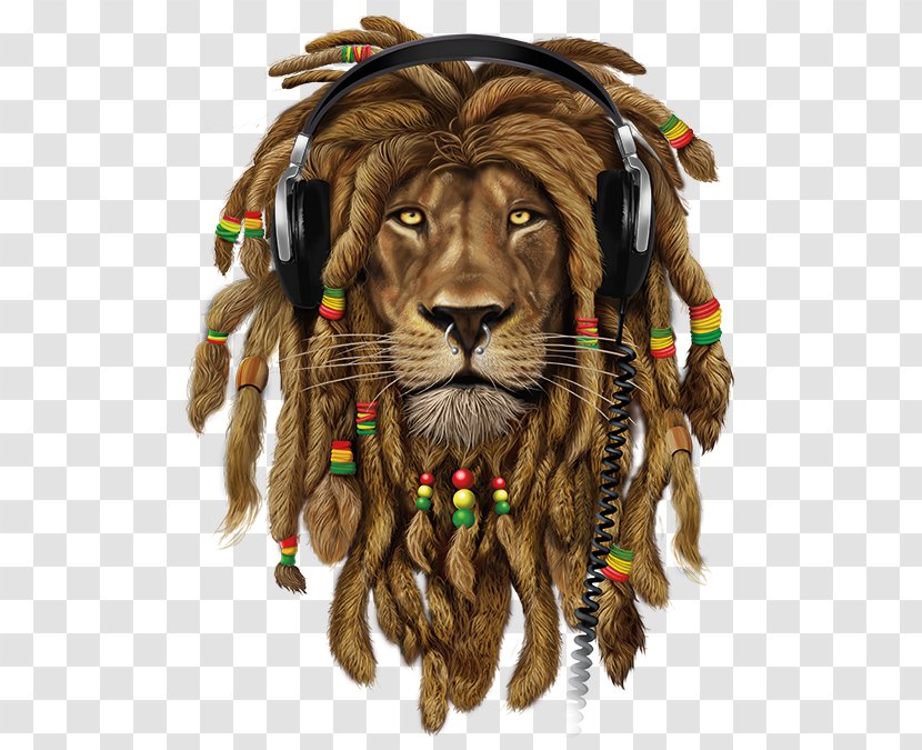 Lion T-shirt Zion Dreadlocks Rastafari - Big Cats Transparent PNG
