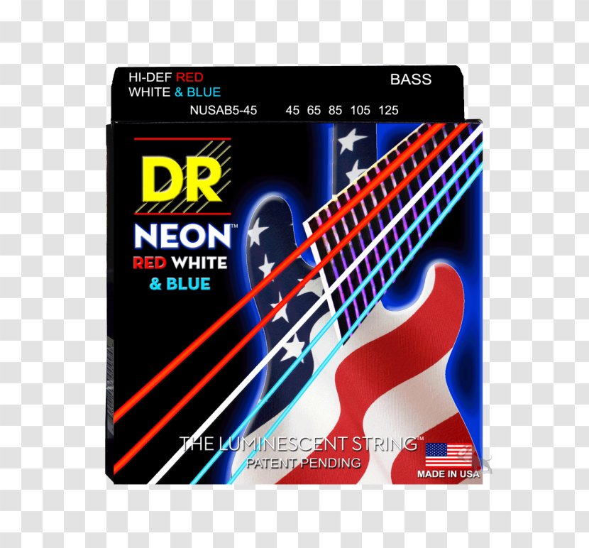 DR Handmade Strings Bass Guitar Double Electric - Watercolor Transparent PNG